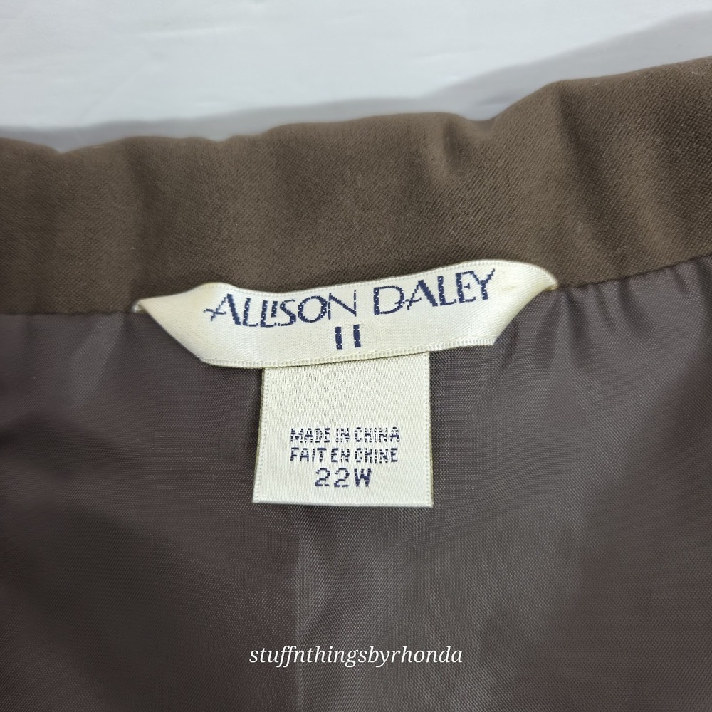 Allison Daley Vest Women 22W Brown Full Zip Pockets Polyester Blend Camping Hike - Picture 5 of 6